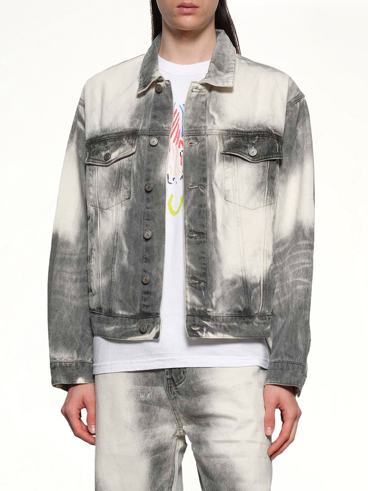 Washed Doves Denim Jacket in White