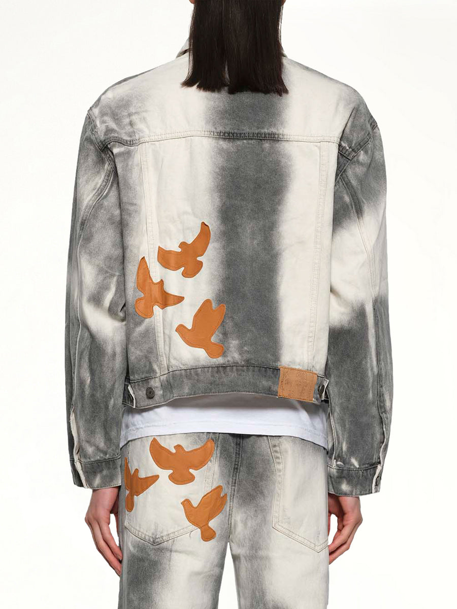 Washed Doves Denim Jacket in White