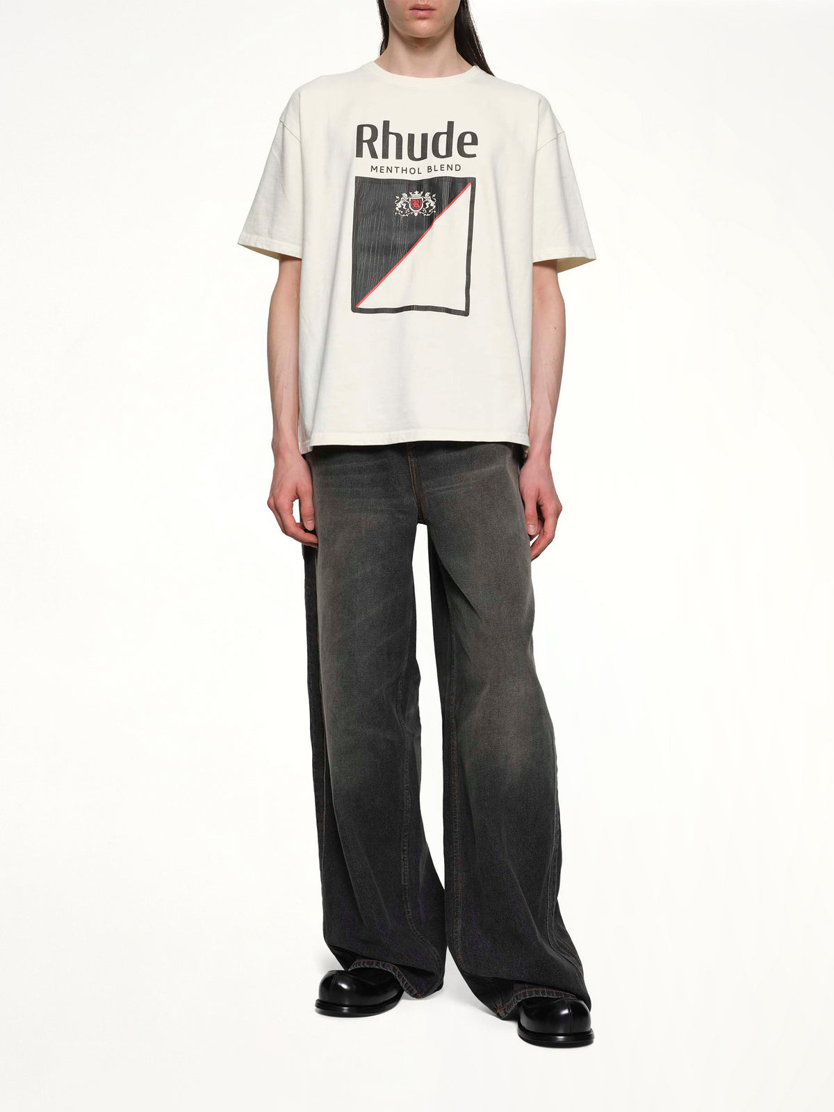 Wide Leg Traxedo Denim in Agoura Black