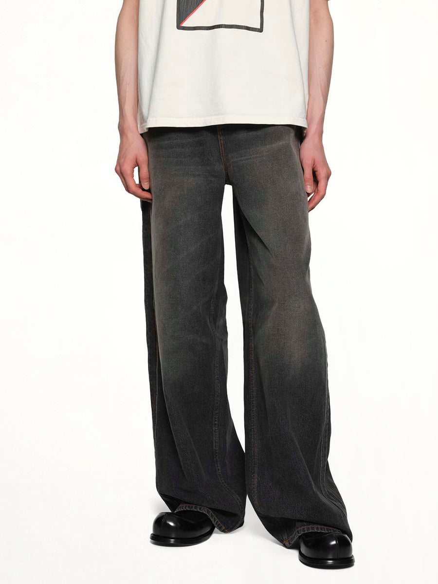 Wide Leg Traxedo Denim in Agoura Black