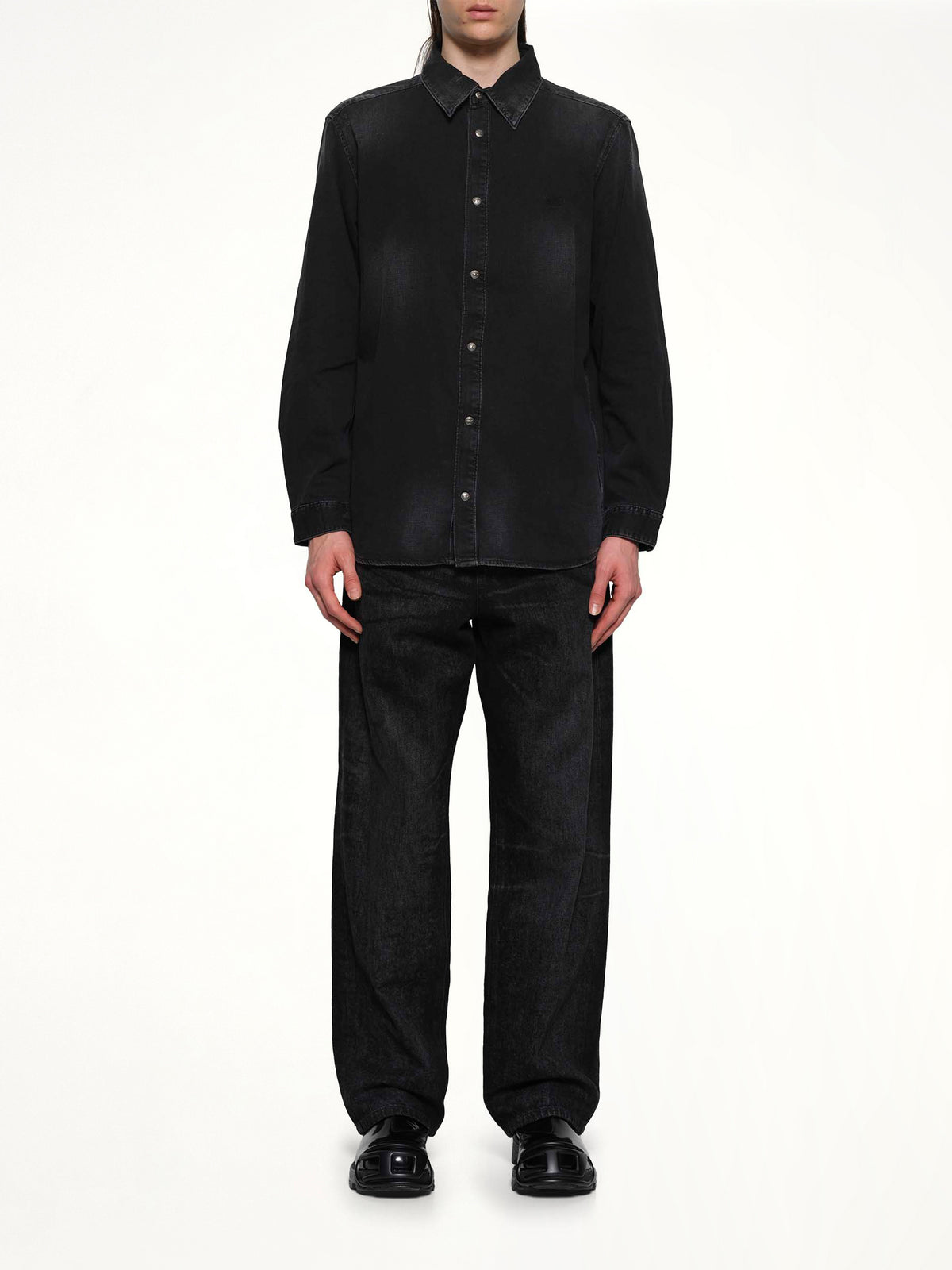 D-SIMPLY Shirt in Black/Dark Grey