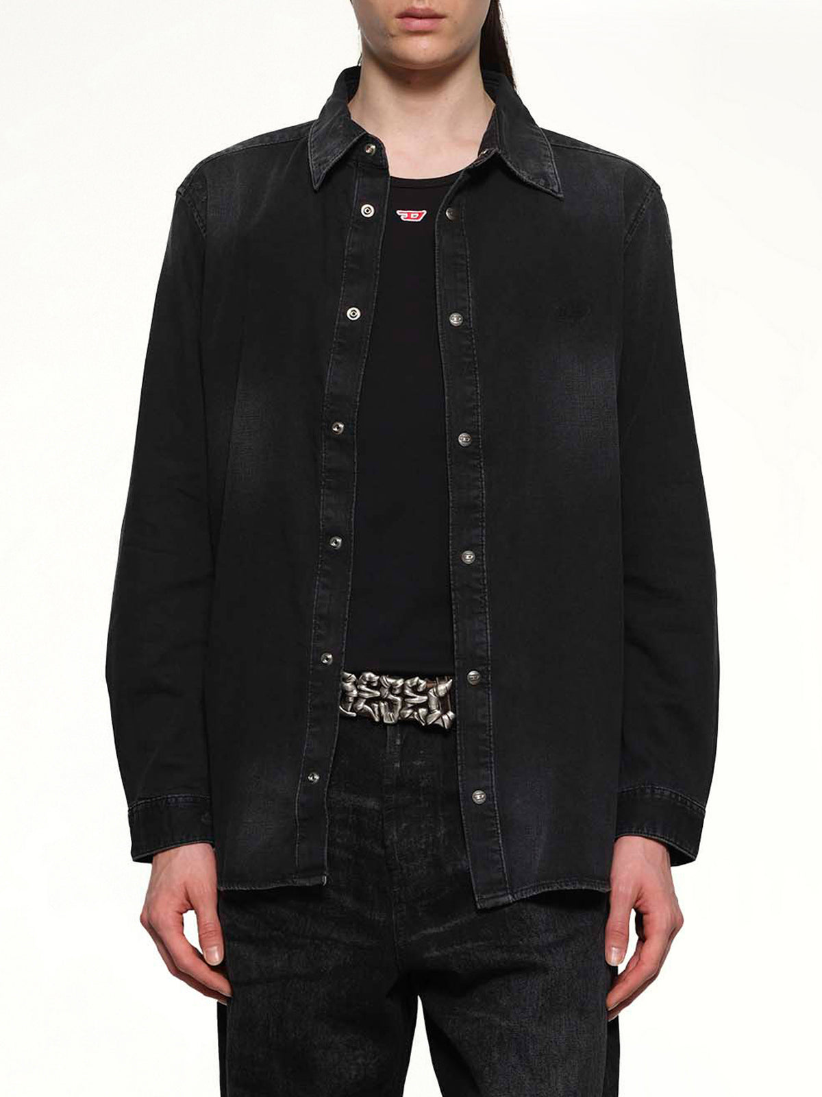 D-SIMPLY Shirt in Black/Dark Grey