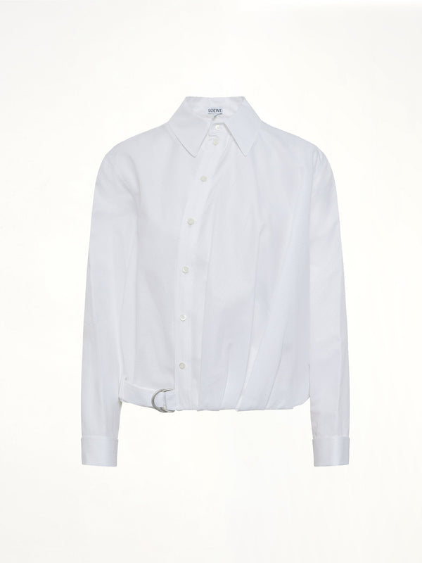 Draped Shirt in White