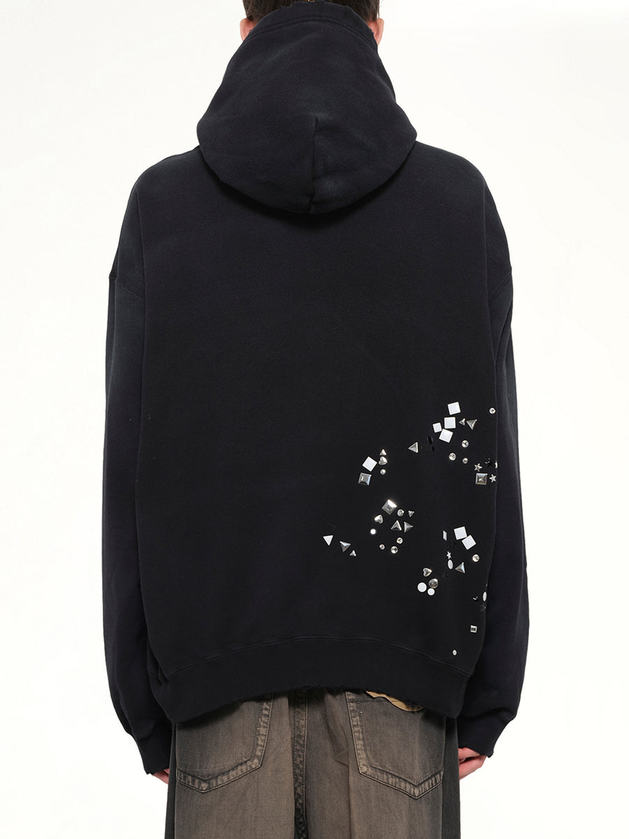 Embellished Hoodie in Black