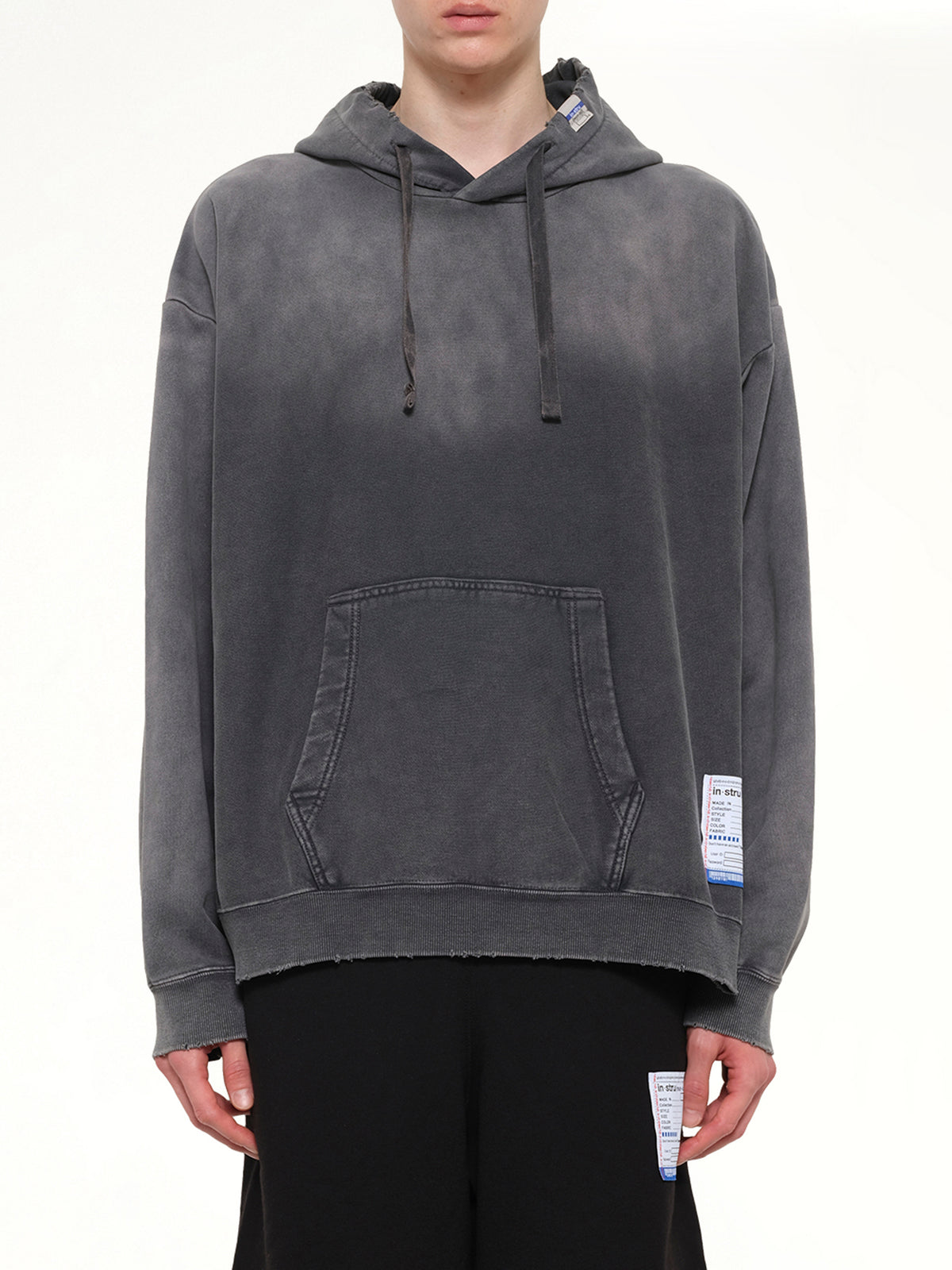 Instrumental French Terry Distressed Hoodie in Black