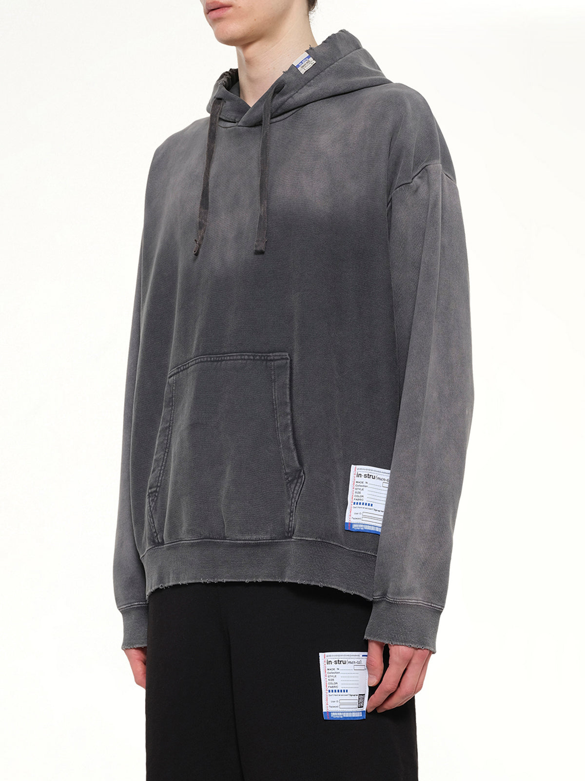 Instrumental French Terry Distressed Hoodie in Black