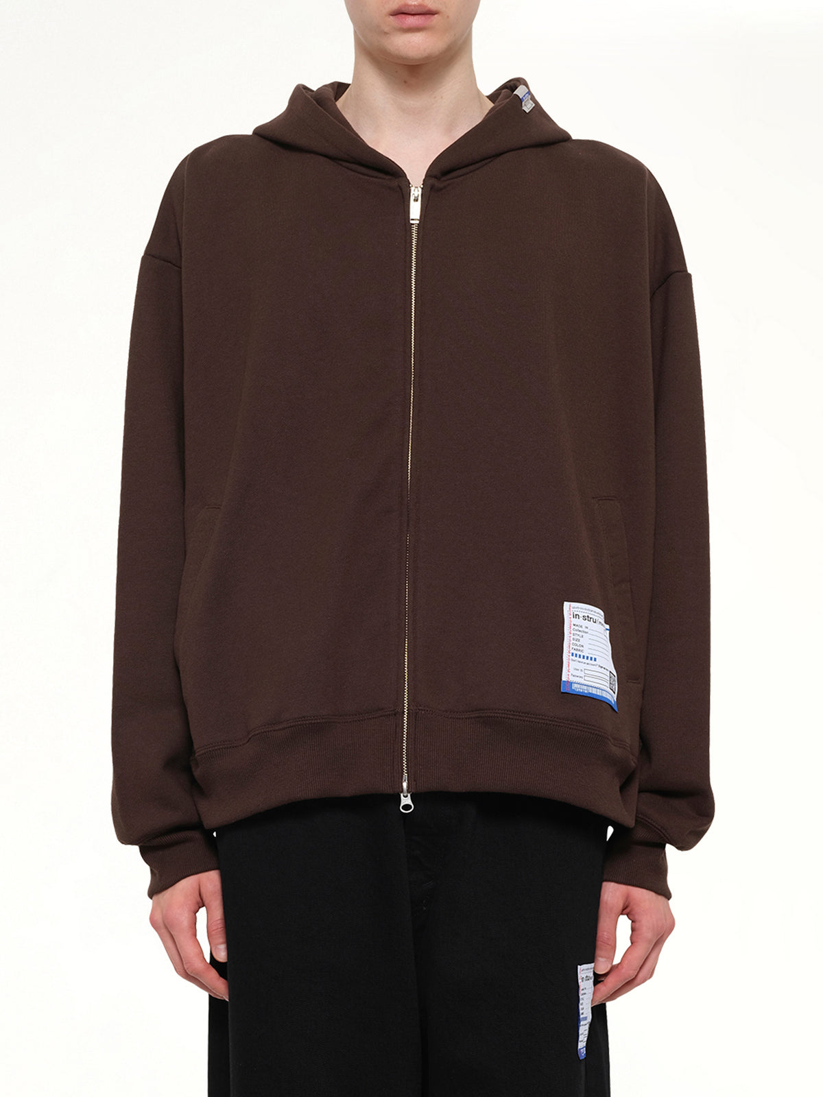 Instrumental Heavy Weight Zip Hoodie in Brown