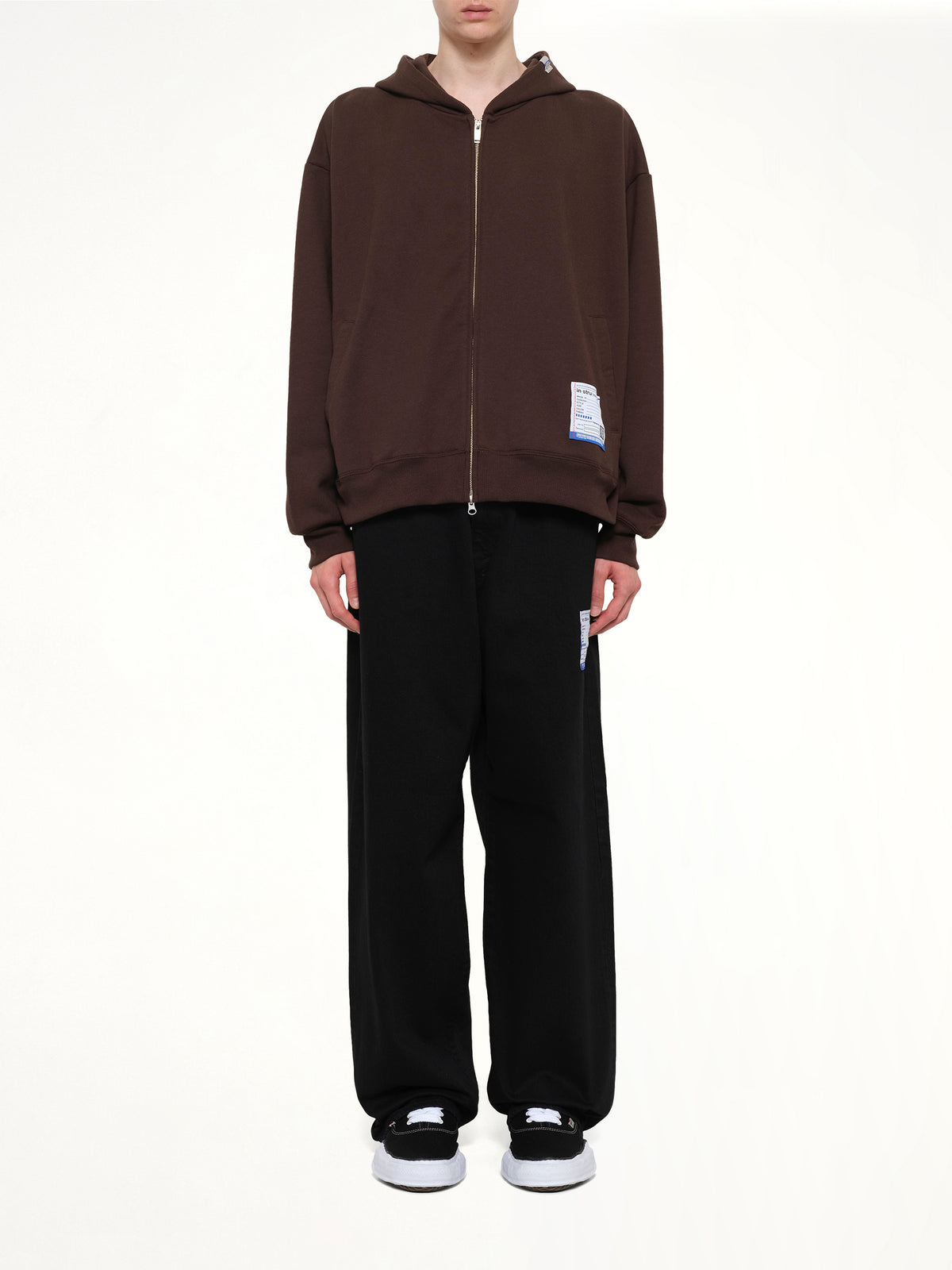 Instrumental Heavy Weight Zip Hoodie in Brown