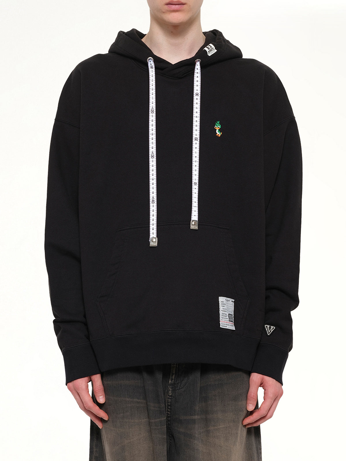 Leon Embroidery Hoodie in Black