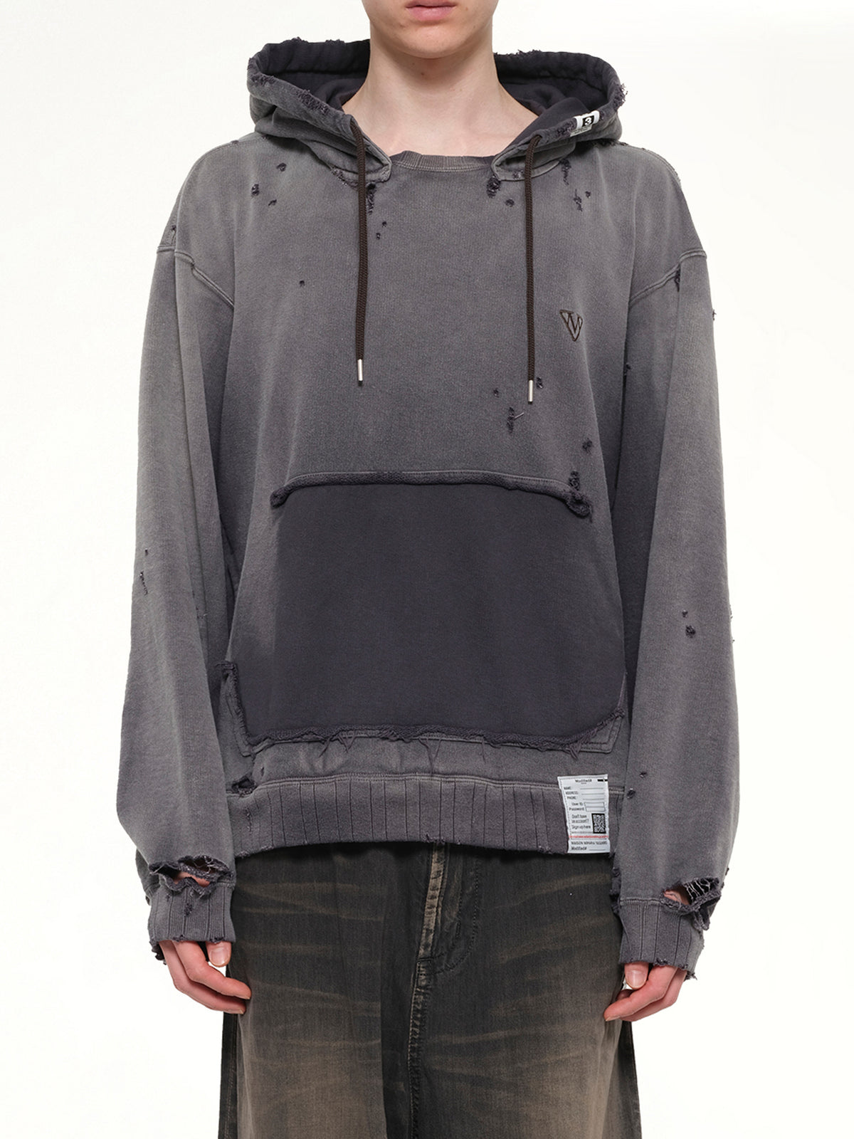 Sun Faded Hoodie in Black