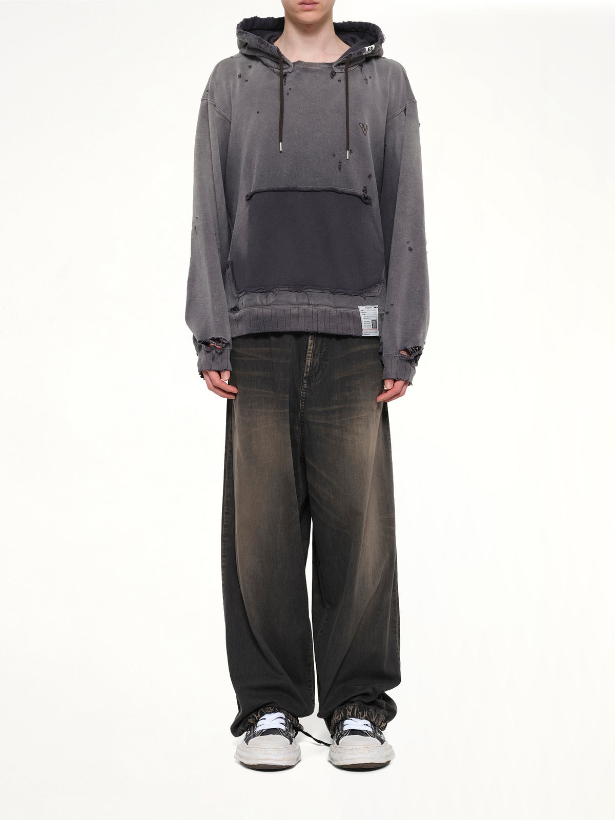 Sun Faded Hoodie in Black