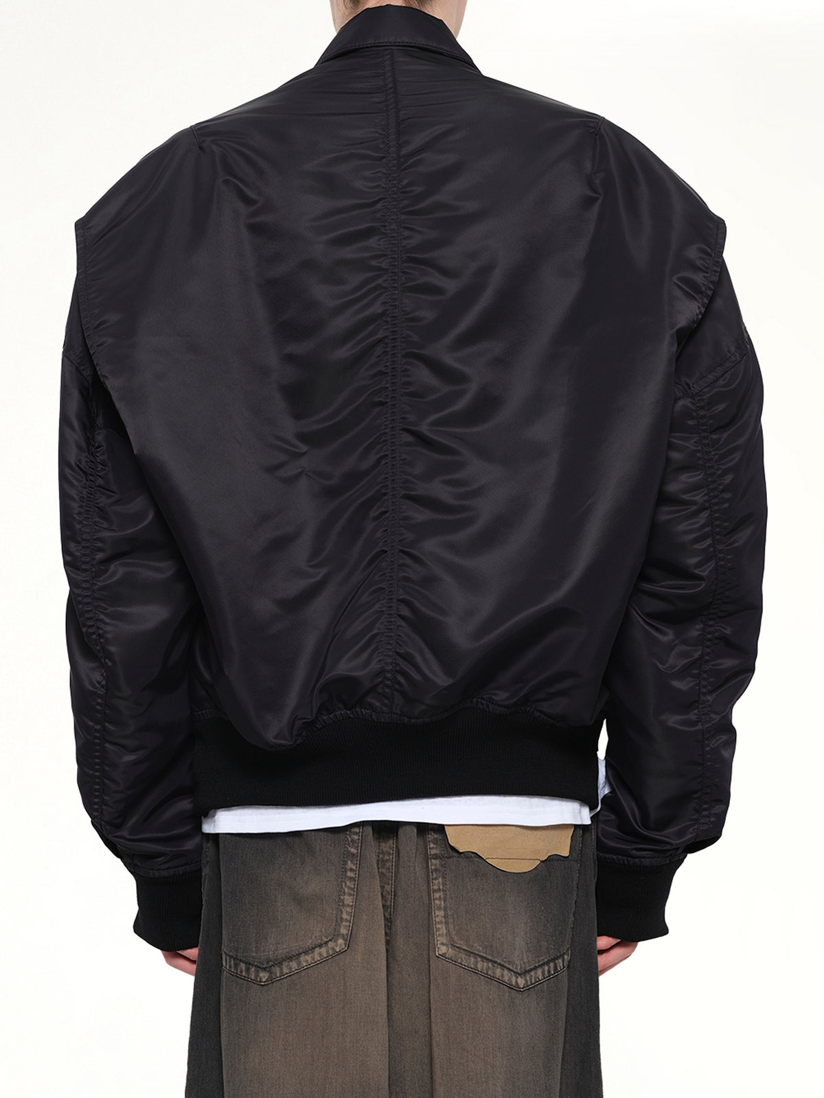 Combined Denim MA-1 Blouson in Black