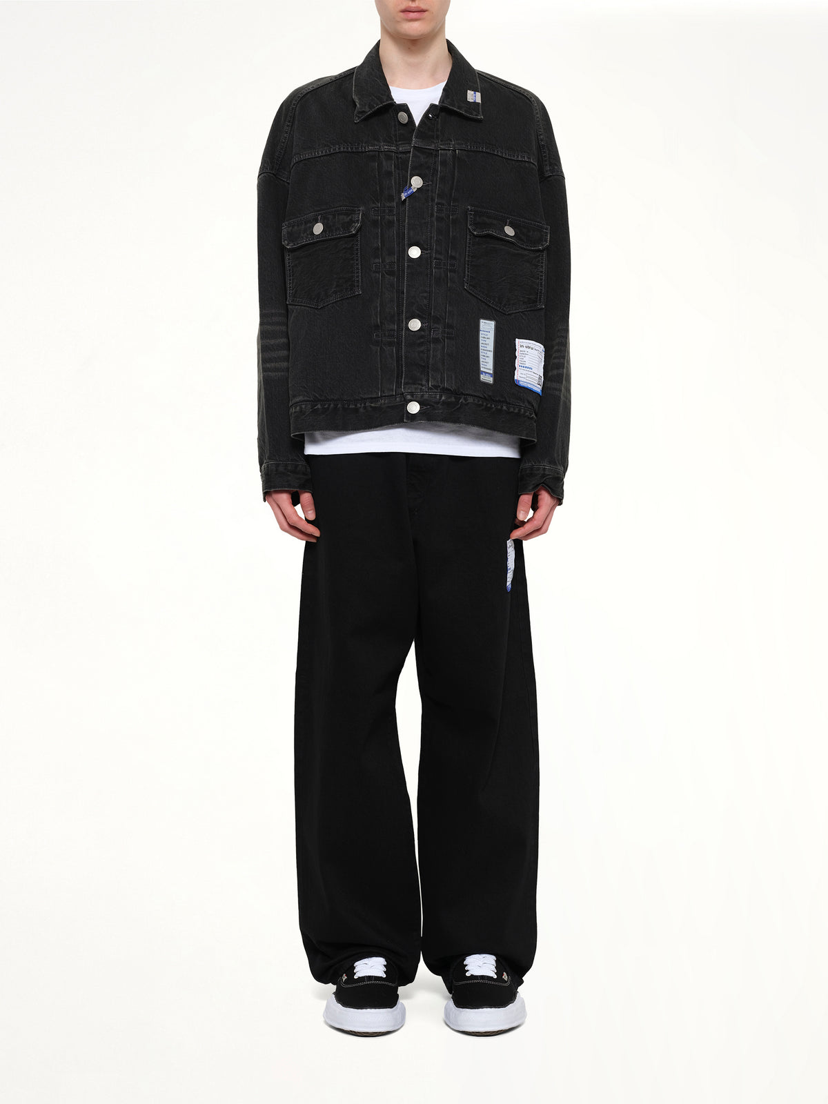 Instrumental Hard Washed Selvage Denim Jacket in Black