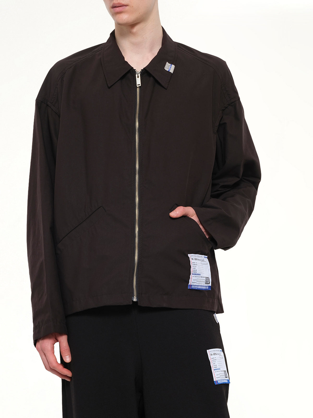 Instrumental Back Twill Zip Blouson in Black