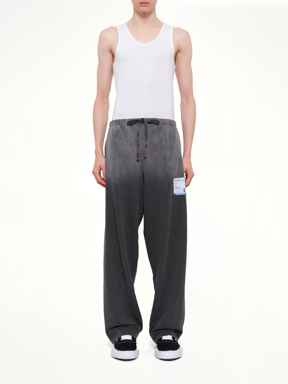 Instrumental French Terry Distressed Easy Pants in Black