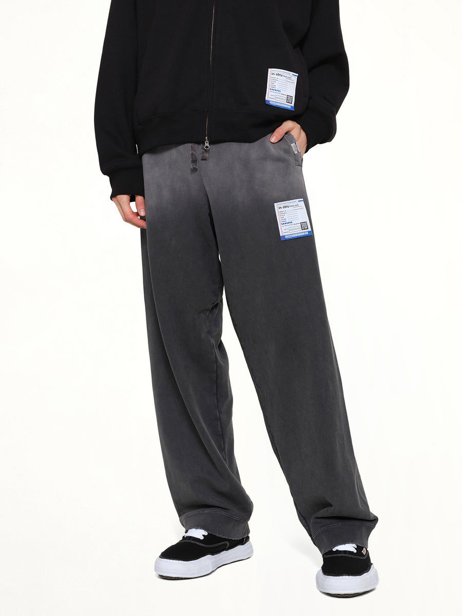Instrumental French Terry Distressed Easy Pants in Black