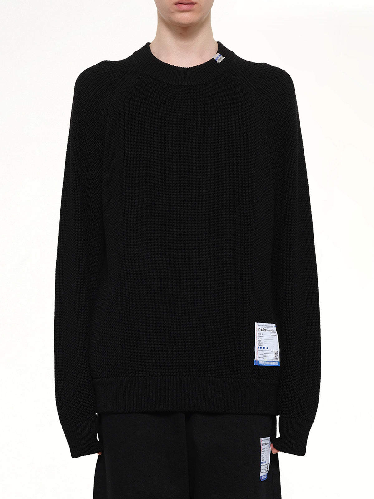 Instrumental High Density Knit Pullover in Black
