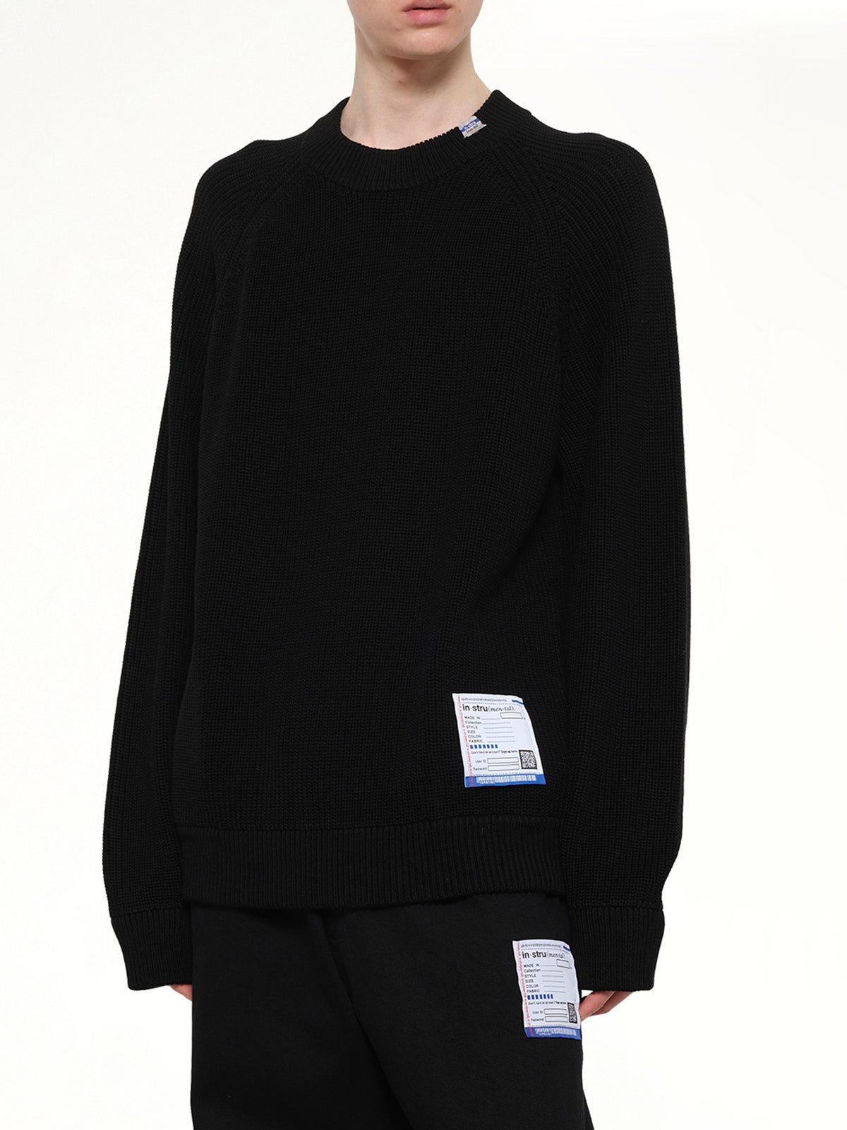 Instrumental High Density Knit Pullover in Black