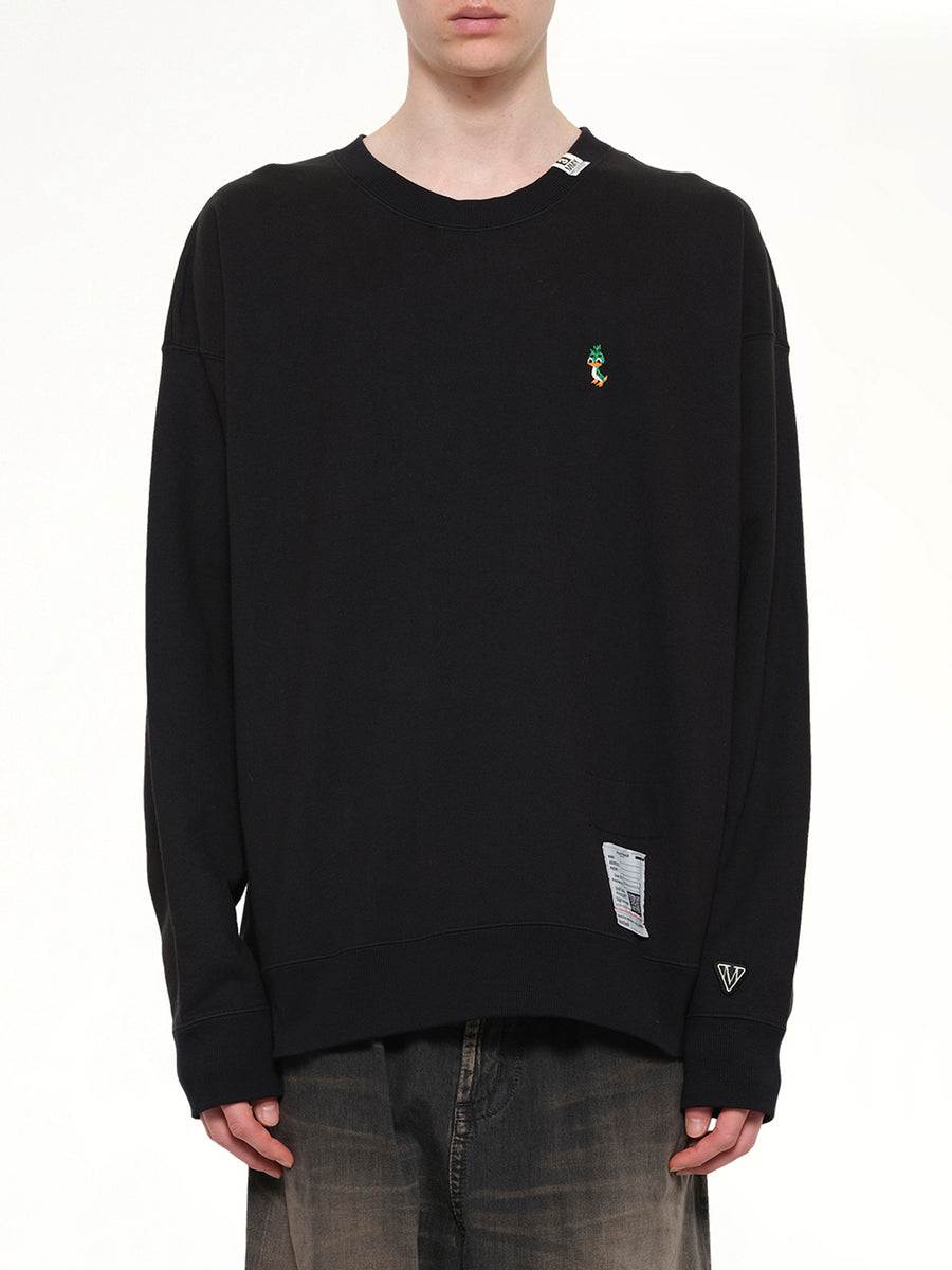 Leon Embroidery Pullover in Black