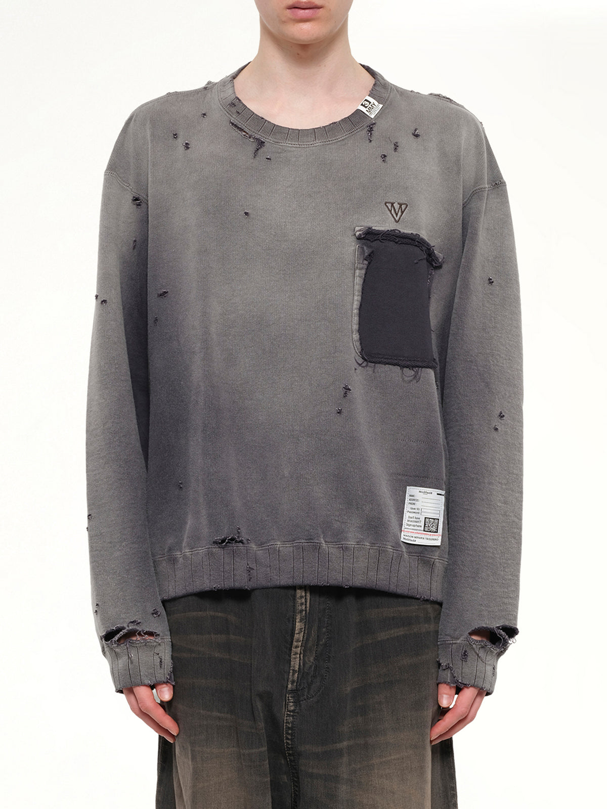 Sun Faded Pullover in Black