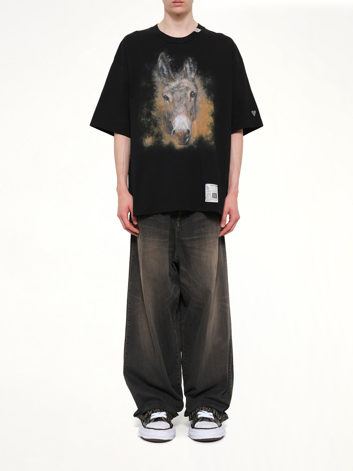 Horse Printed T-Shirt in Black