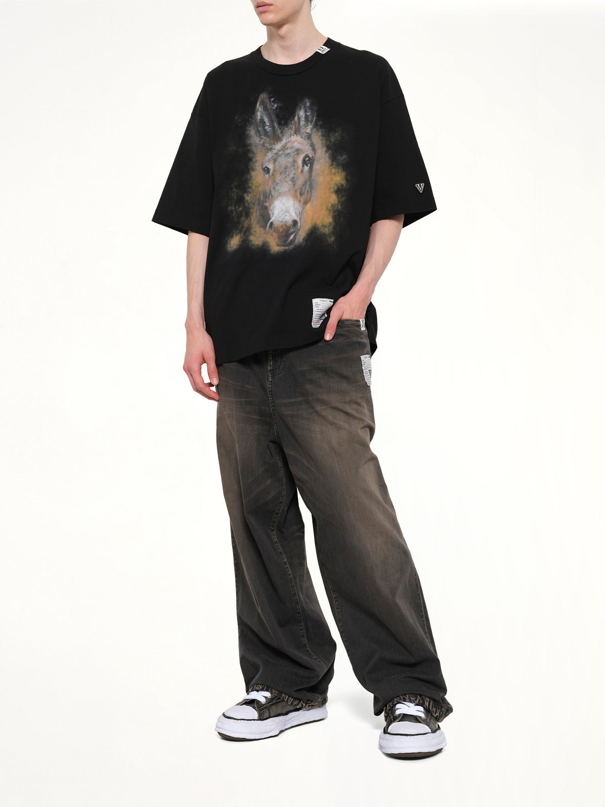Horse Printed T-Shirt in Black