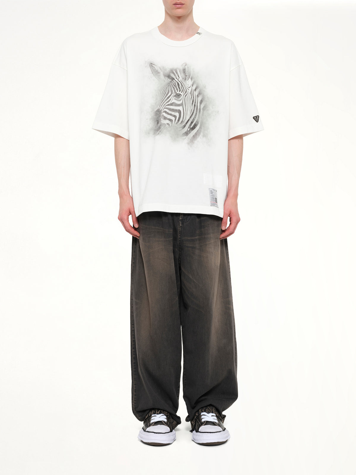 Zebra Printed T-Shirt in White