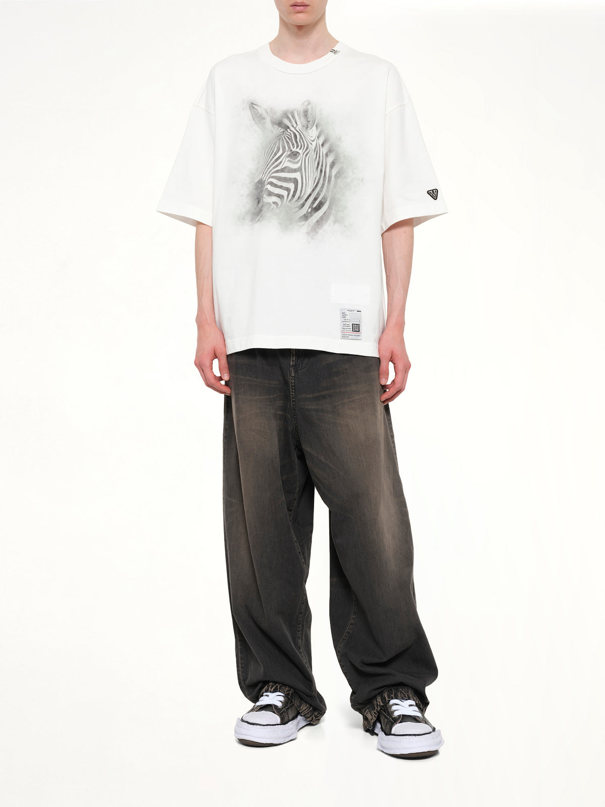 Zebra Printed T-Shirt in White