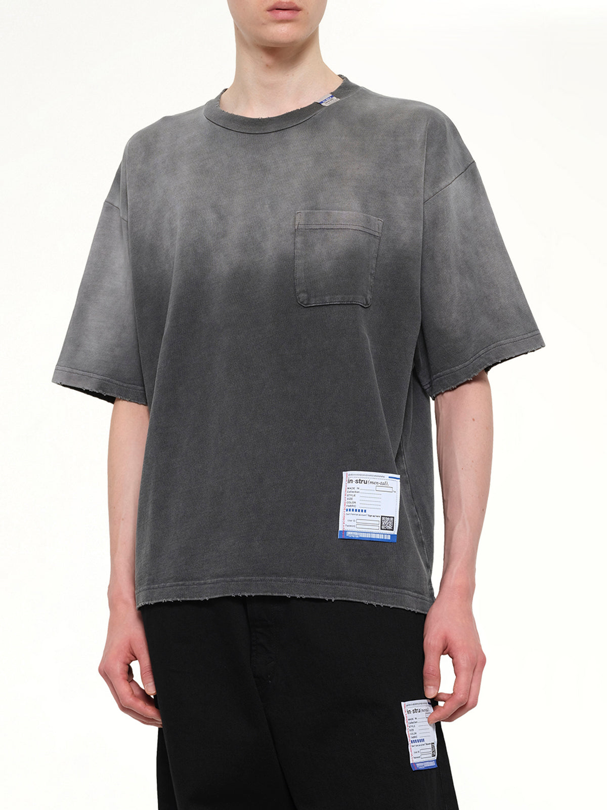 Instrumental Distressed SS T-Shirt in Black