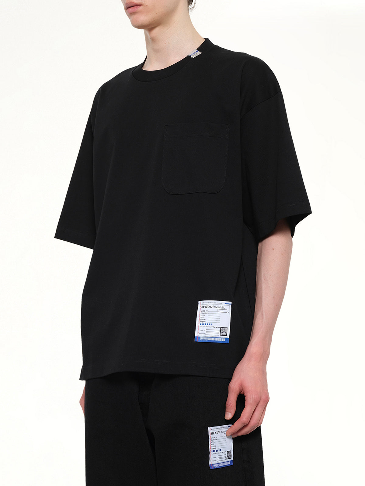 Instrumental Heavy Weight Pocket T-Shirt in Black