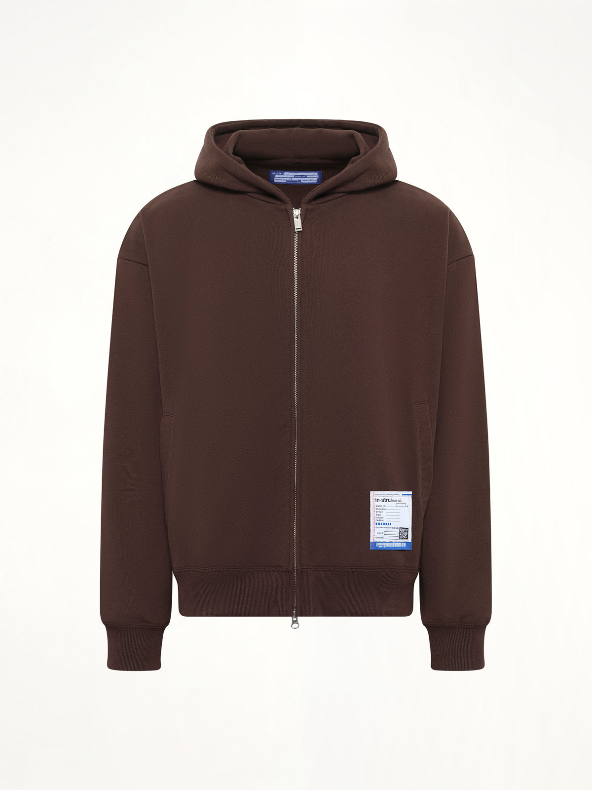 Instrumental Heavy Weight Zip Hoodie in Brown