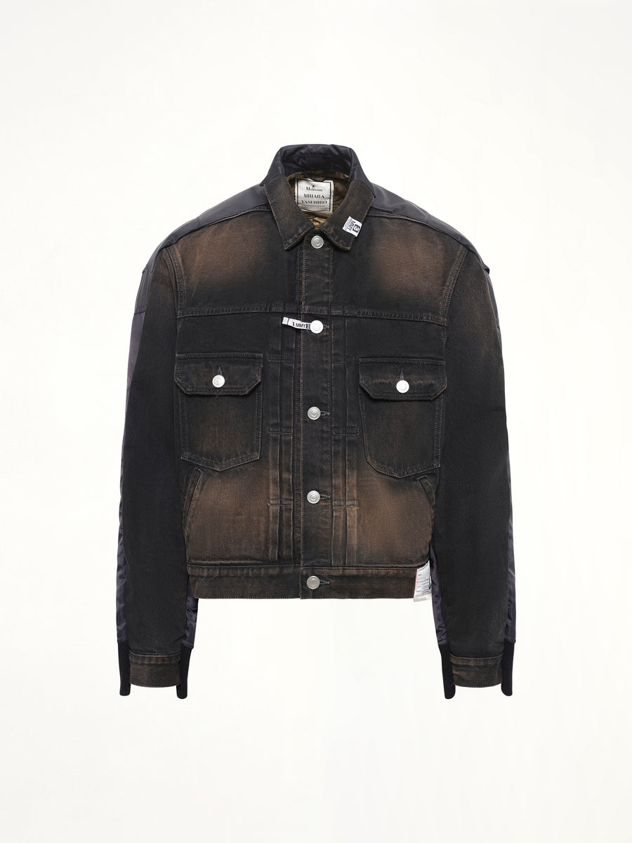 Combined Denim MA-1 Blouson in Black