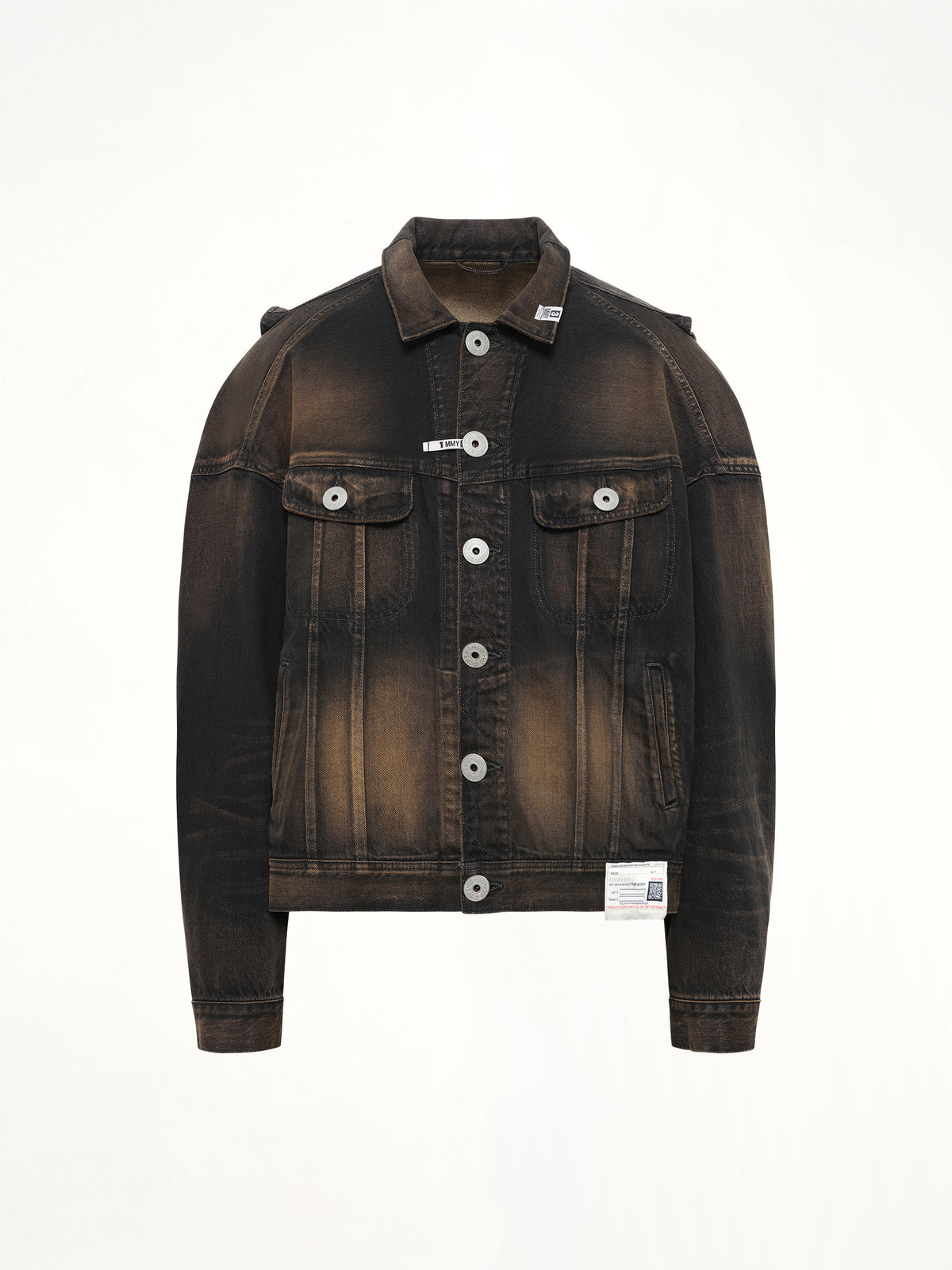 Back Vest Denim Blouson in Black