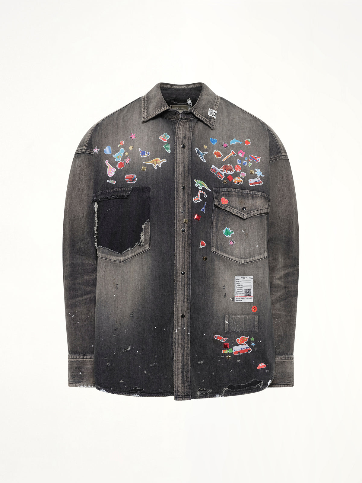 Denim Shirts W Sticker in Black