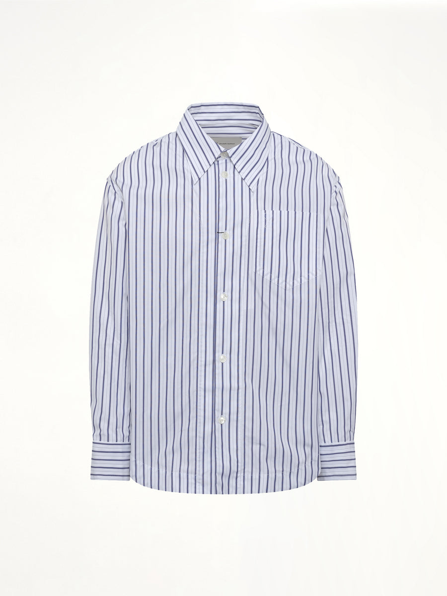 Embossed ADC Stripe Shirt in White