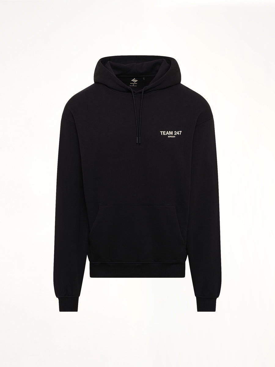 Team 247 Oversized Hoodie in Jet Black