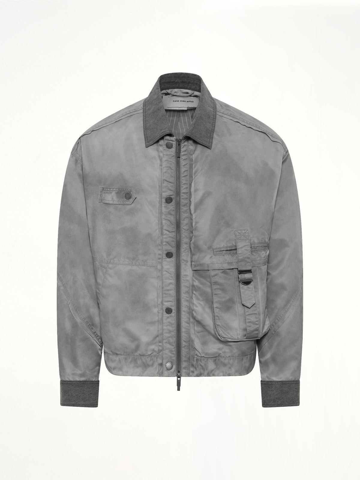 Sandwashed Nylon Jacket in Grey