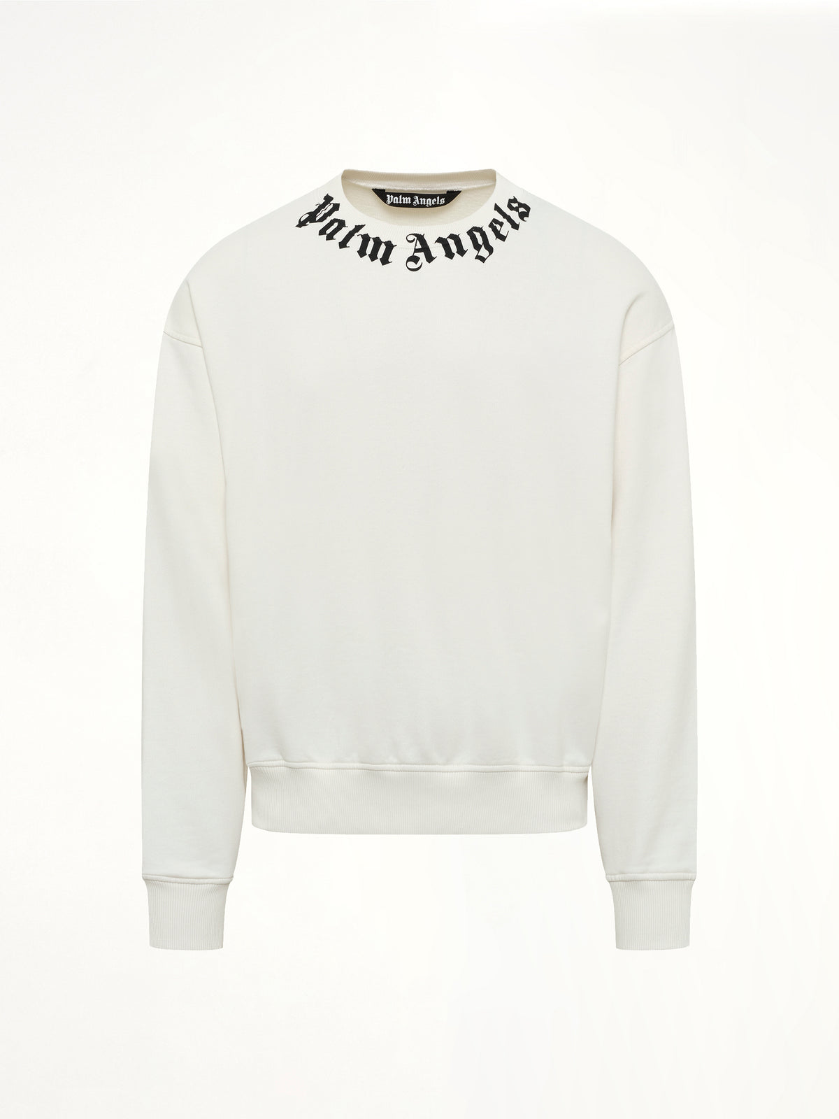 Neck Logo Regular Sweatshirt in Off White/Black