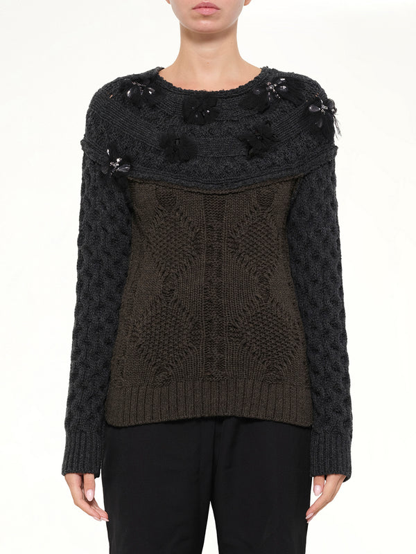 Embroidered Top in Khaki