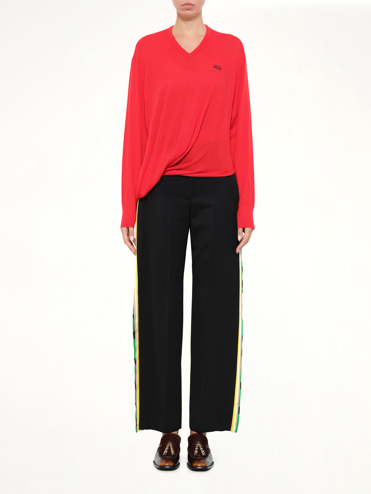Draped Sweater in Red