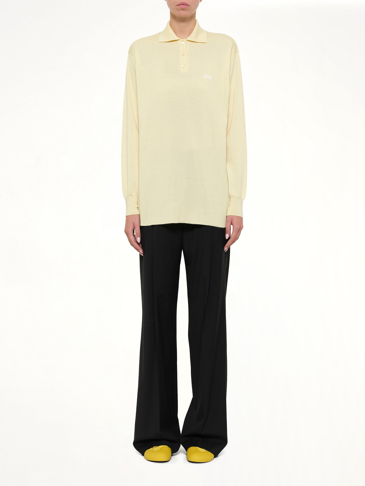 Polo Sweater in Light Yellow
