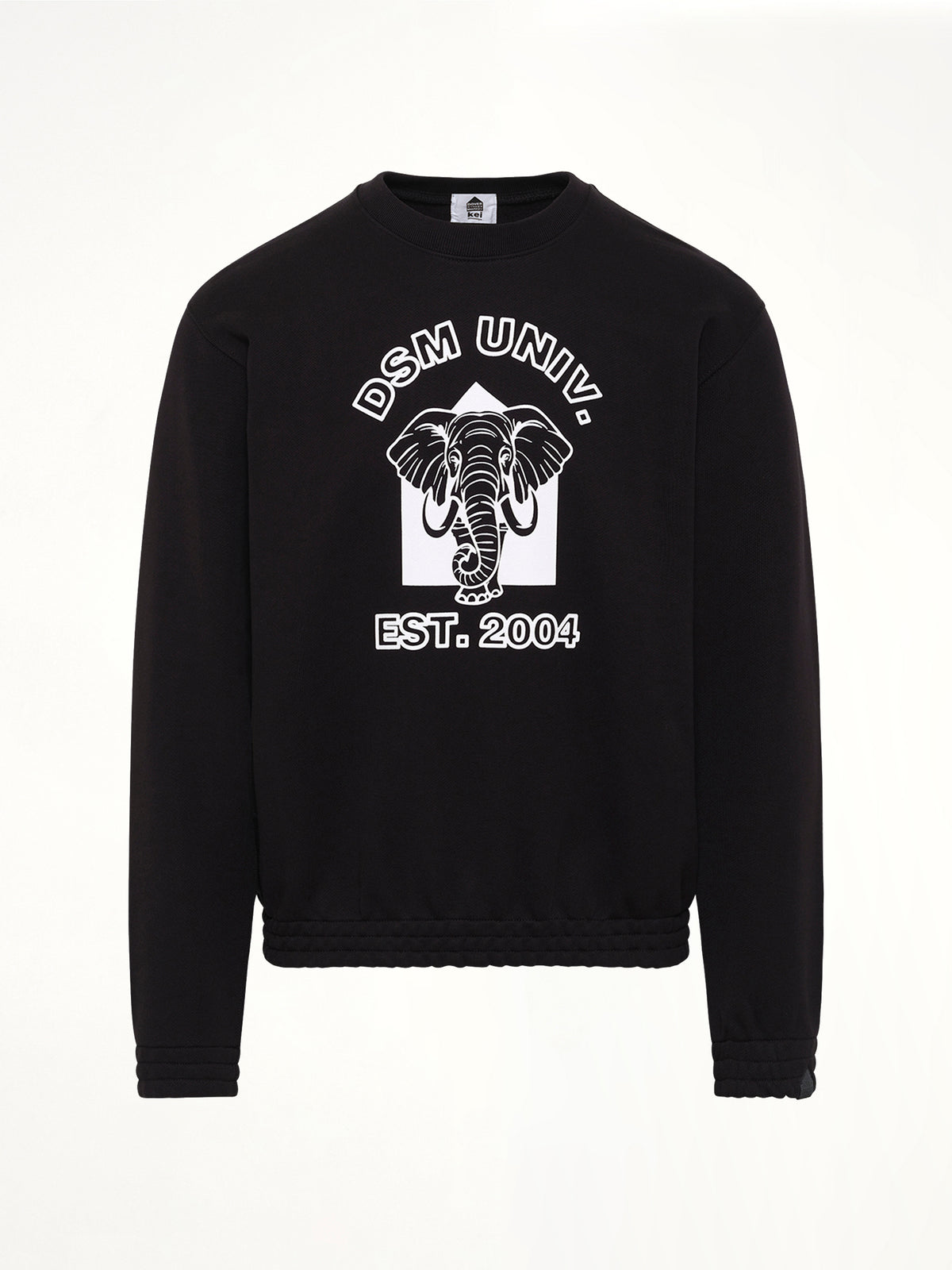 Pile Knit Cotton Sweatshirt in Black