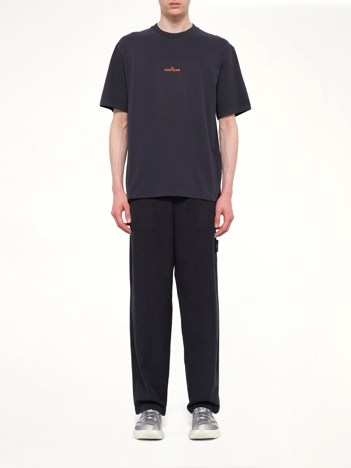 2100001 Cotton Logo T-Shirt in Blue Navy