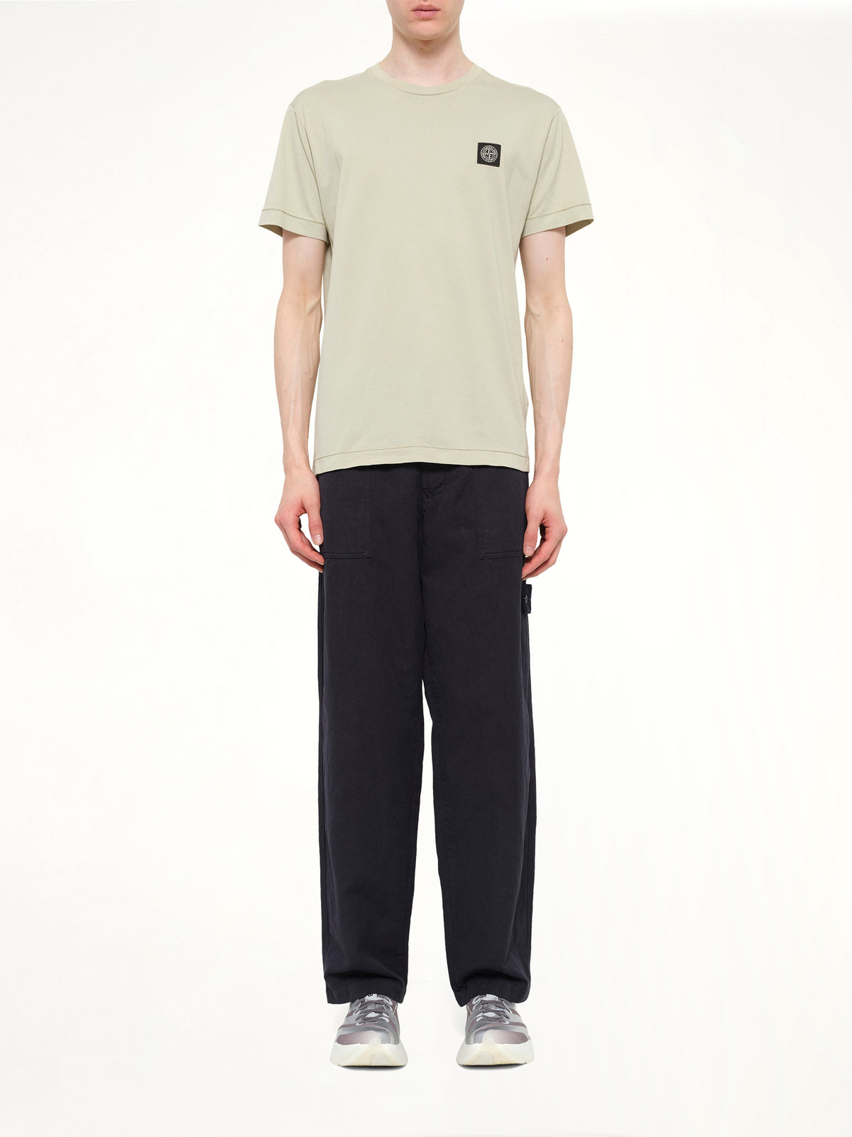 2100027 Cotton Compass Patch T-Shirt in Sand