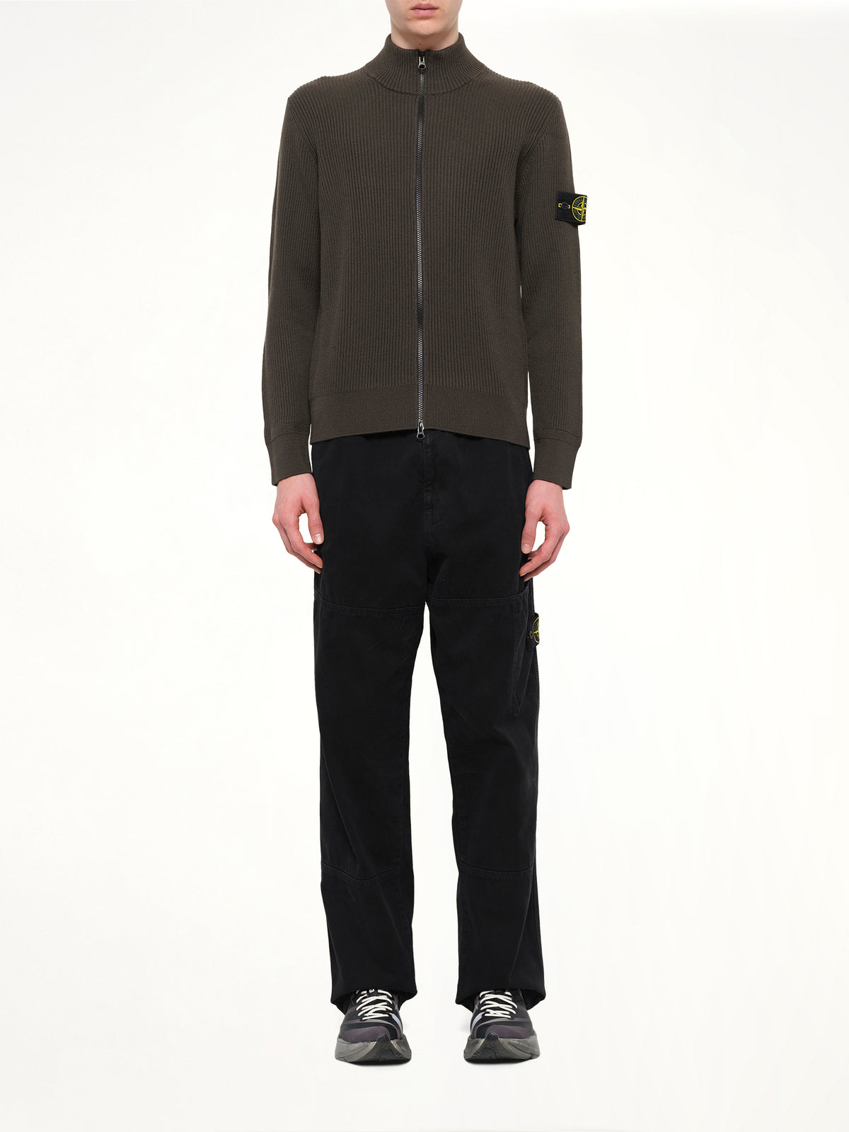 5100017 Full Rib RWS Wool Cardigan in Coal Grey