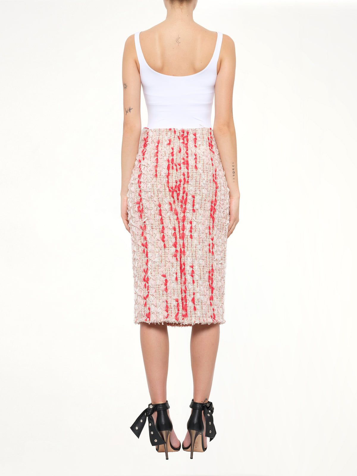 Alexander McQueen Petal Tweed Skirt in Mix