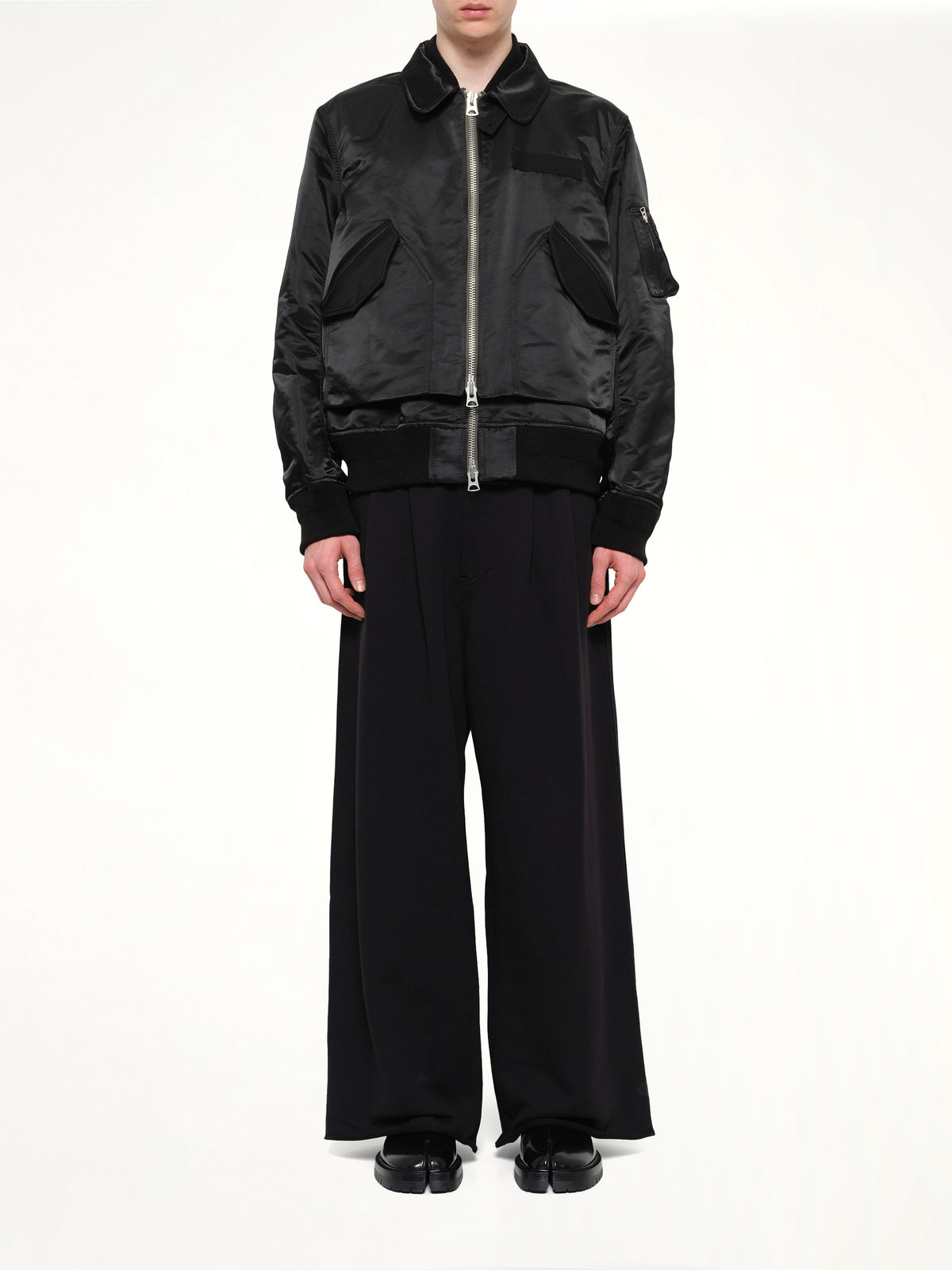 Cotton Nylon Twill Blouson in Black
