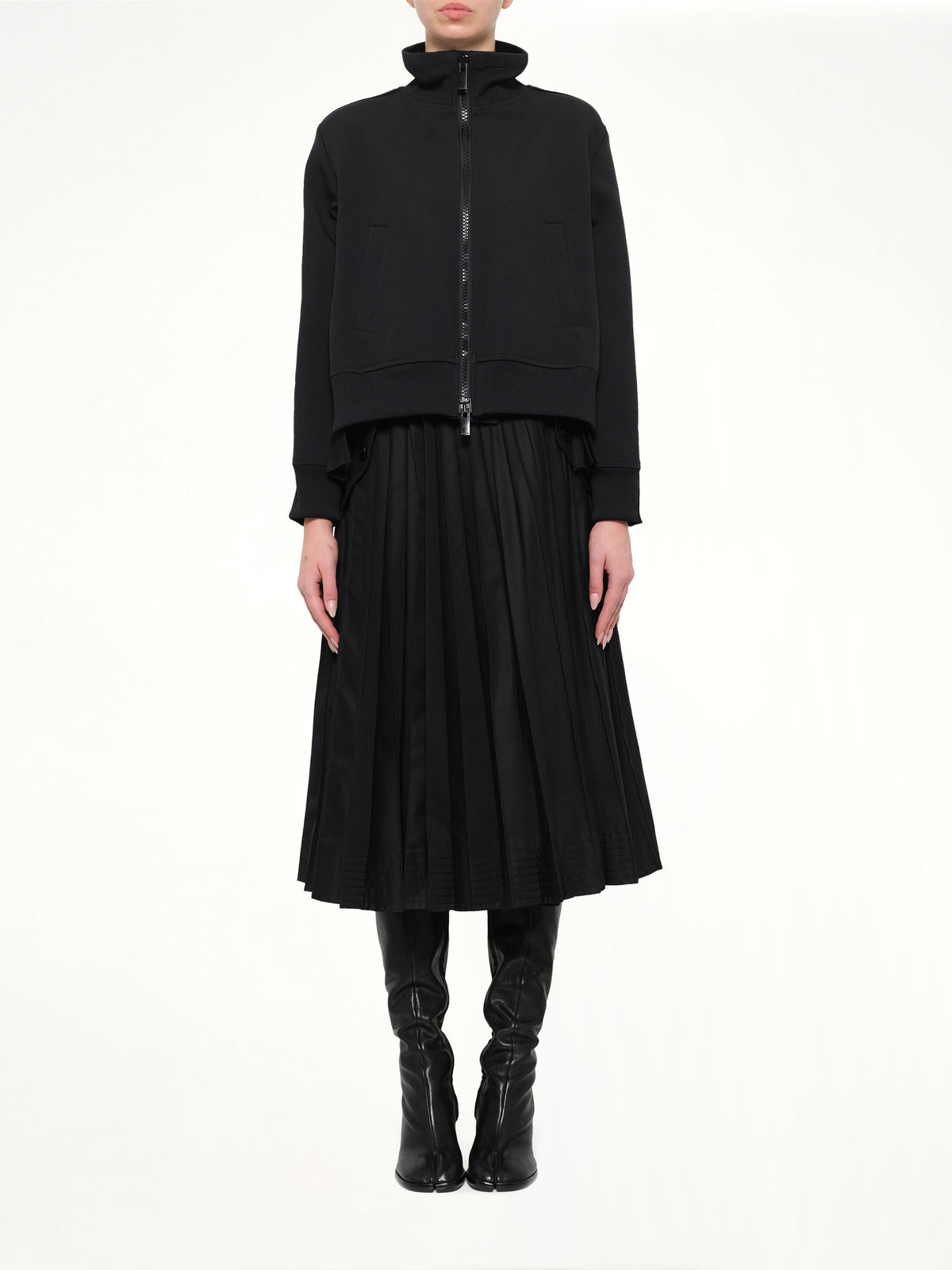 Matelasse Twill Blouson in Black