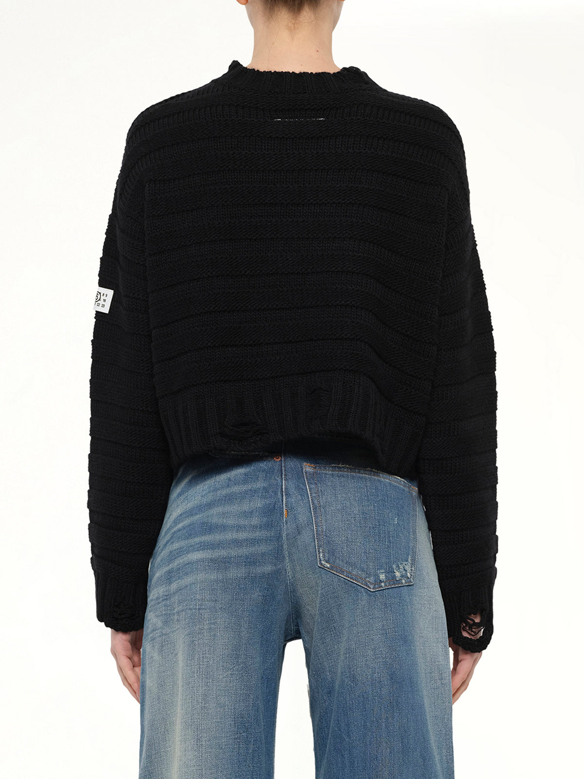Gauge 3 Link Knit Sweater in Black