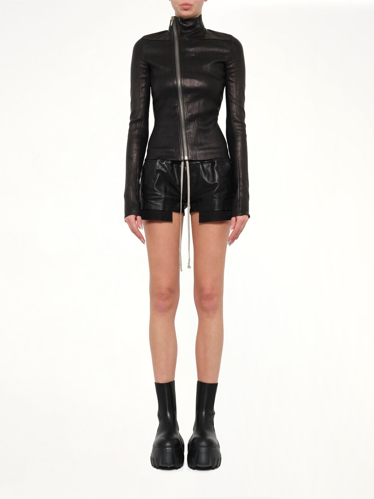 Leather Gary Jacket in Black